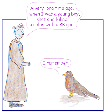 Brother Theophyle and a robin