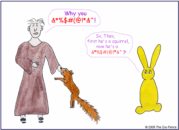 Brother Theophyle calls Squirrel a swear word